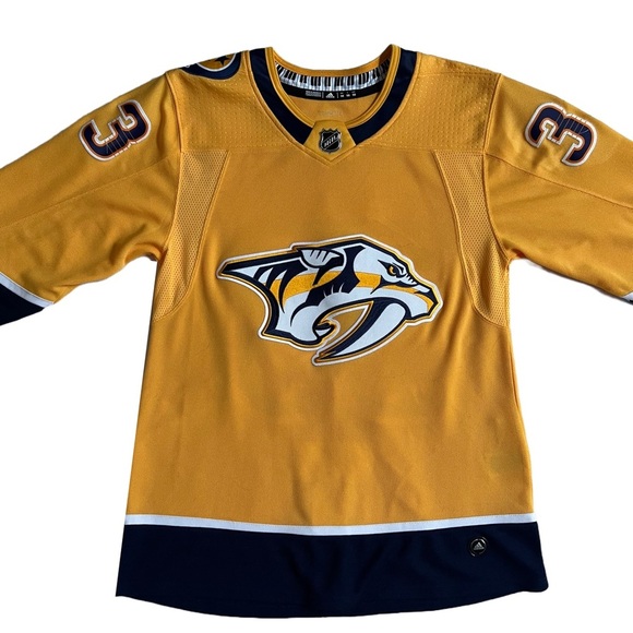 NWOT ADIDAS / NASHVILLE PREDATORS / NHL GOLD VIKTOR ARVIDSSON 33 HOME JERSEY - Picture 4 of 11